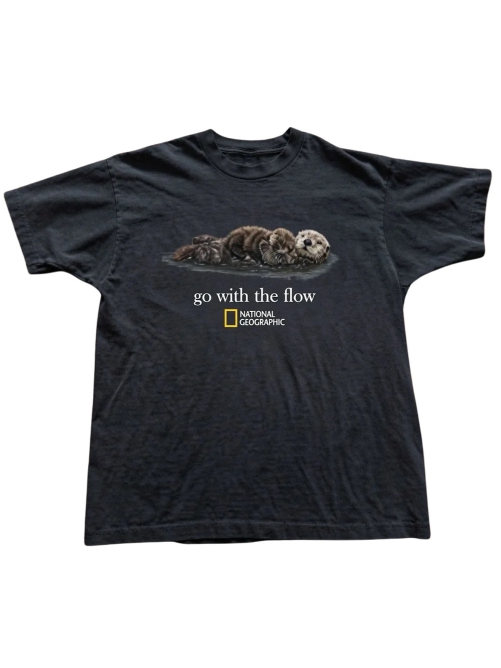 Gildan 'Go With The Flow' Black Otter Graphic Tee